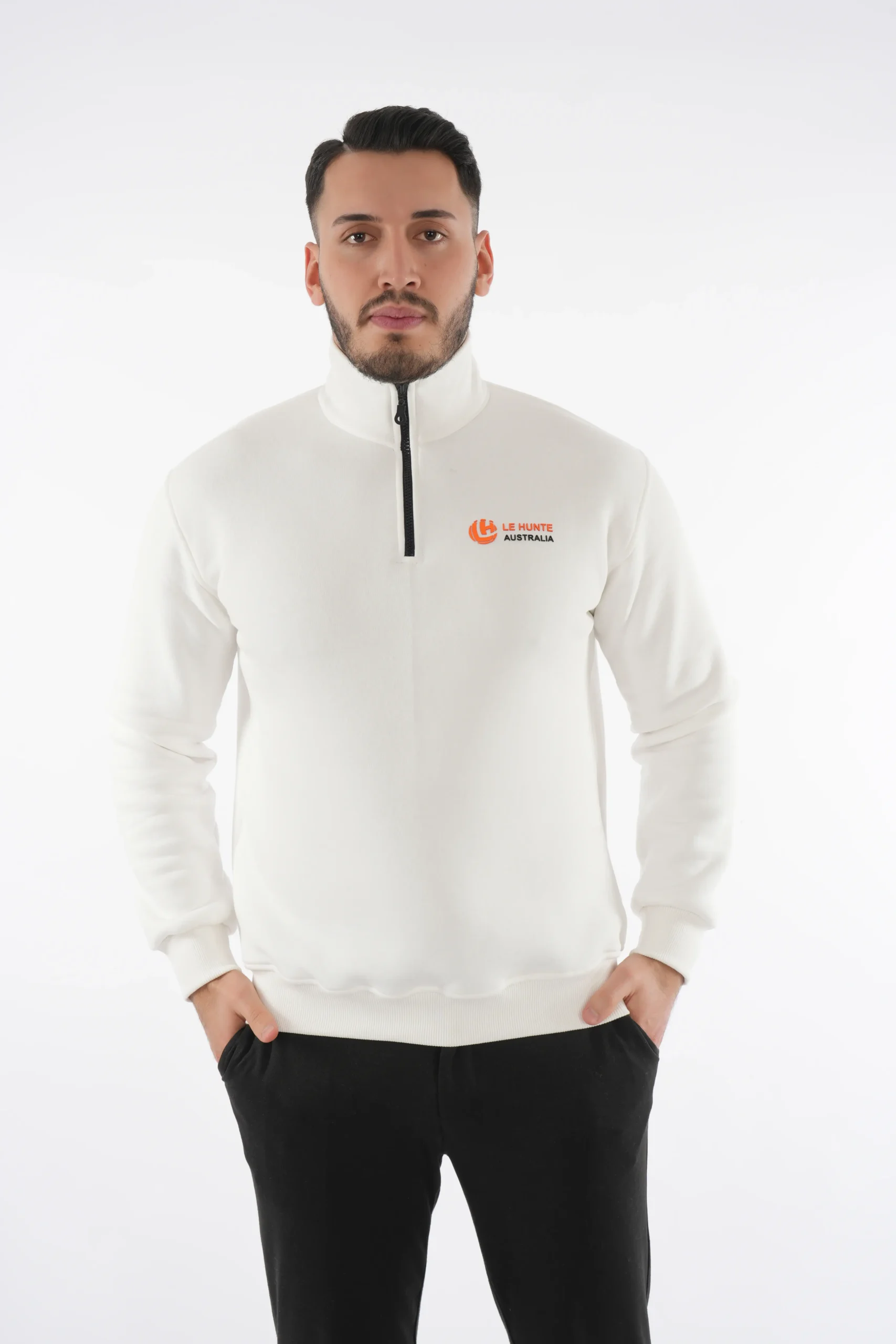 Men's Mock Neck Half-Zip Pullover - Core Long Sleeve Sweater