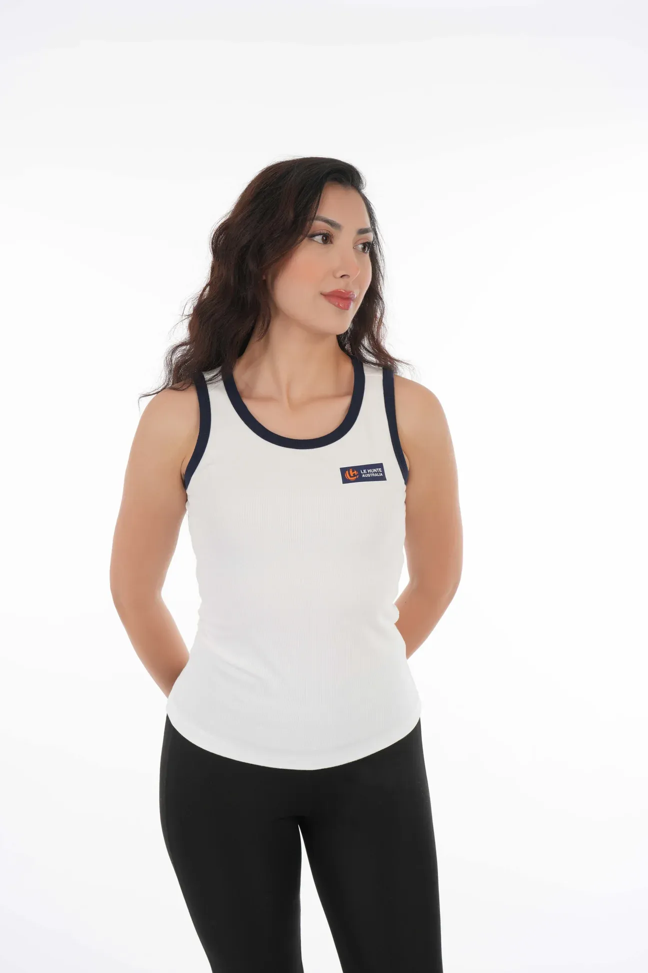 Women's Ribbed Active Tank Top - Contrast Trim Ringer Singlet