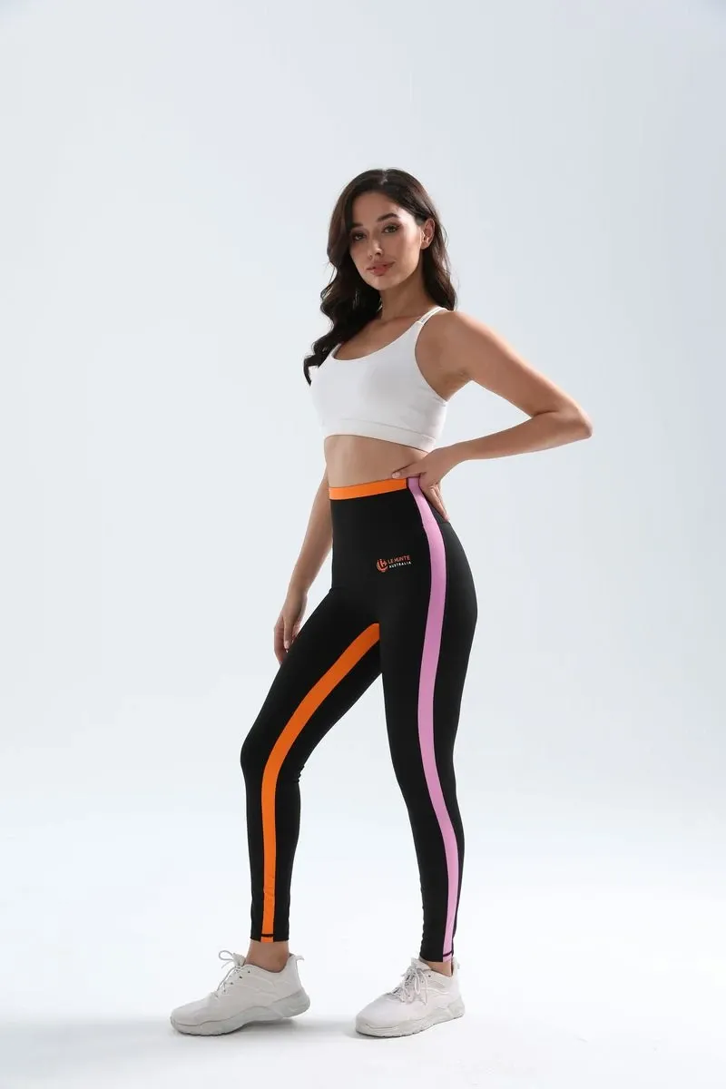 Women's Side Stripe High-Rise Leggings - Sporty Active Tights